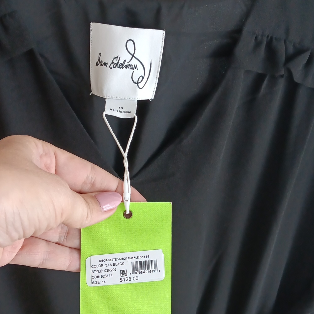 NWT Sam Edelman black cocktail dress size 14 - Picture 4 of 4